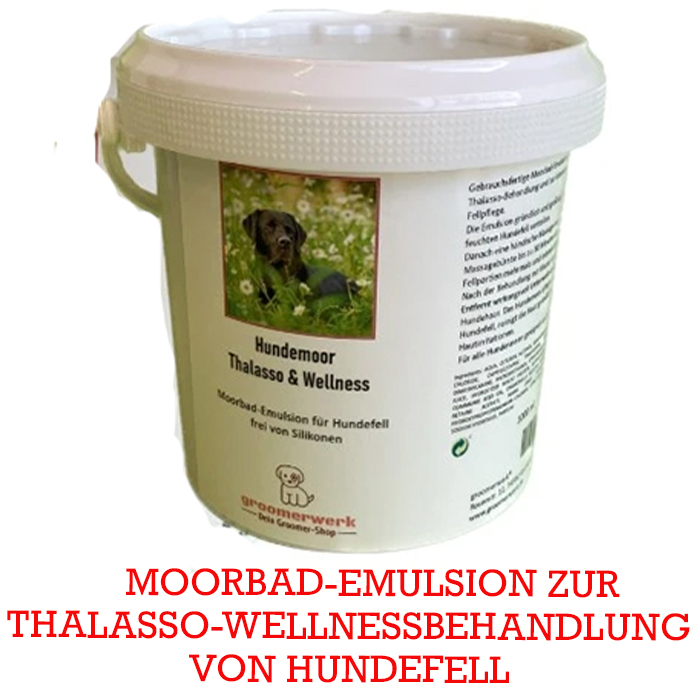 Moorbad-Emulsion zur Thalasso- und Wellnessbehandlung von Hundefell 1 Liter