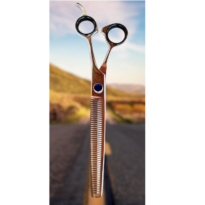 Pudelhaus Modellierschere 8,5 Zoll einseitig mit 46 Zähnen Silber – Bild 2