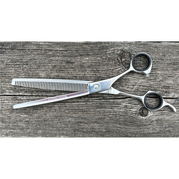 Pudelhaus Modellierschere 8,5 Zoll einseitig mit 46 Zähnen Silber – Bild 3