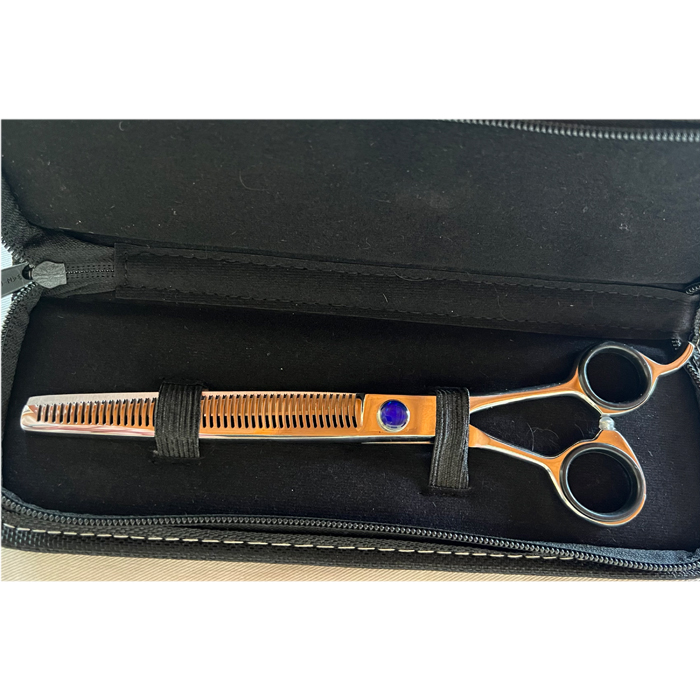 Pudelhaus Modellierschere 8,5 Zoll einseitig mit 46 Zähnen Silber – Bild 6