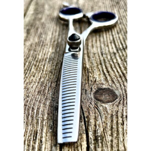 Pudelhaus Modellierschere 7 Zoll einseitig mit 30 Zähnen Silber