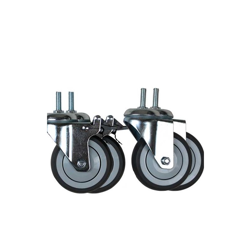 4er-Set Räder mit Bremse für Trimmtische